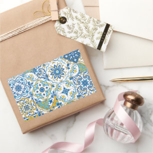 Middellandse tinten/ Azulejo tegels Rechthoekige Sticker