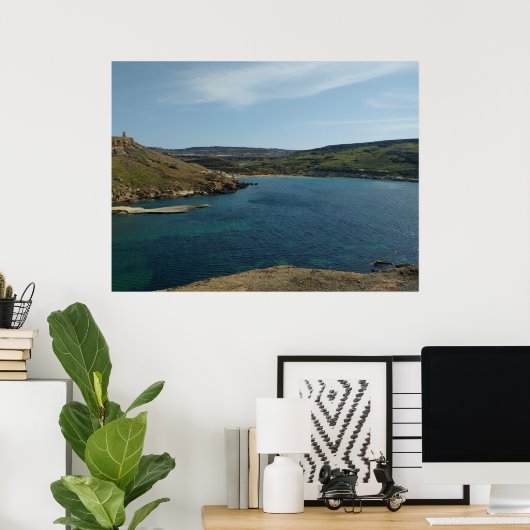 Middellandse-Uitzicht afdrukken Poster (Thuiskantoor)