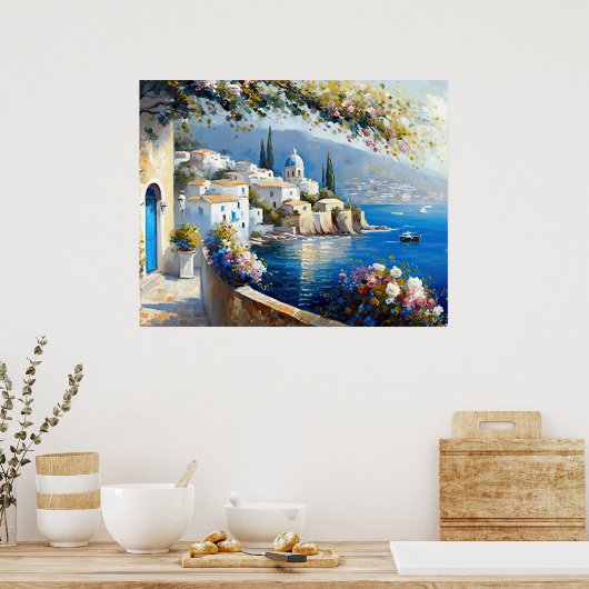 Middellandse Zee-Amalfi Poster (Keuken)