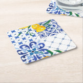 Middellandse Zee,Amalfi-stijl,eenvoudige vierkante Kartonnen Onderzetters (Schuin)