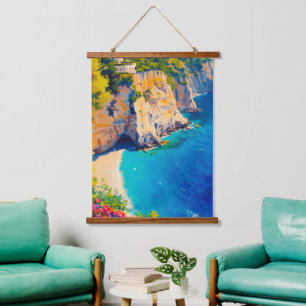 Middellandse Zee Bloemen Hangend Wandkleed