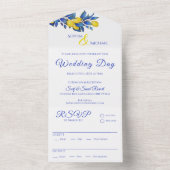 Middellandse Zee Citroen-Huwelijk- All In One Uitnodiging (Binnen)