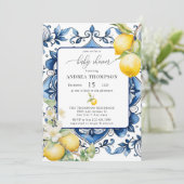 Middellandse Zee | citruscitroen | Baby shower Inv Kaart (Staand voorkant)