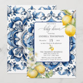 Middellandse Zee | citruscitroen | Baby shower Inv Kaart (Voorkant / Achterkant)