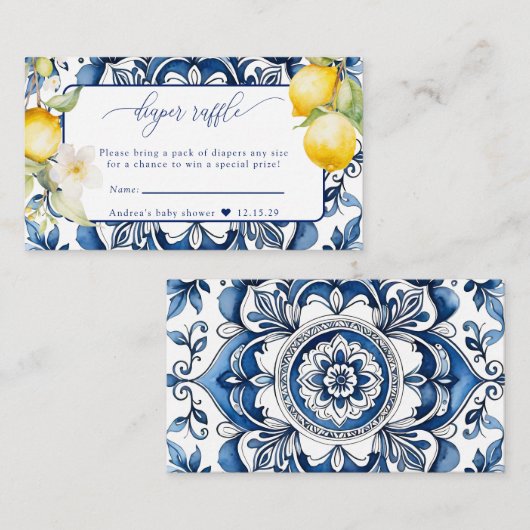 Middellandse Zee | citruscitroen | Luierloof Informatiekaartje (Voorkant / Achterkant)