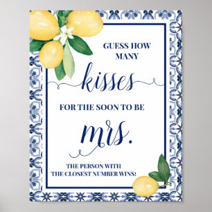 Middellandse Zee Hoeveel kussen voor mevrouw douch Poster