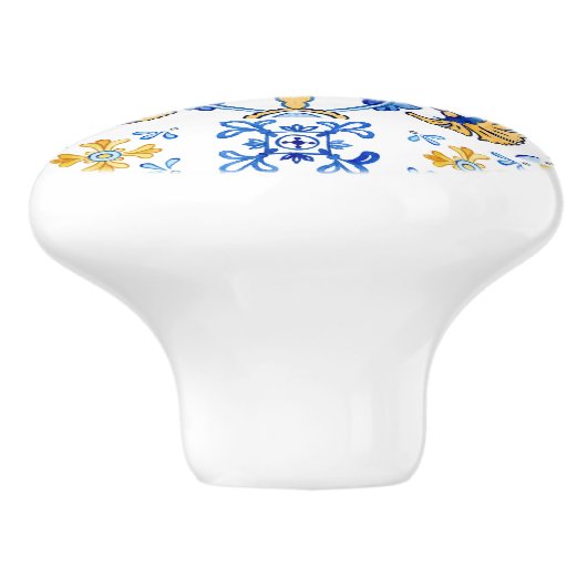 Middellandse Zee Italië Siciliaanse blauwe tegels Keramische Knop (Zijkant)