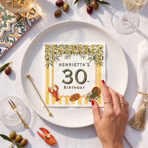 Middellandse Zee Kreeft Bruschetta 30e Verjaardag  Servet