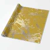 Middellandse Zee-Lemon Foxier Gold Marble Shiny Gl Cadeaupapier (Uitgerold)