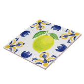 Middellandse Zee-lemonblauw en geel Tegeltje (Zijkant)