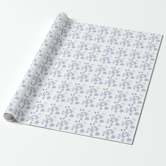 Middellandse Zee Leven Overzicht Cadeaupapier (Uitgerold)