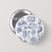 Middellandse Zee Leven Overzicht Ronde Button 5,7 Cm (Voorkant /achterkant)