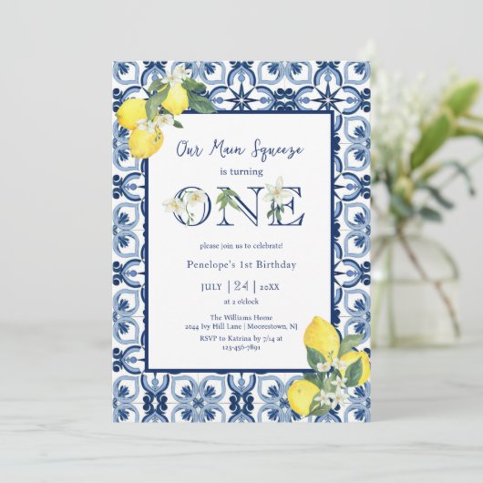 Middellandse Zee-Main Squeeze Lemon Baby Girl Firs Kaart (Staand voorkant)