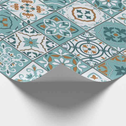 Middellandse Zee naadloos patroon van Marokkaanse  Cadeaupapier (Hoek)