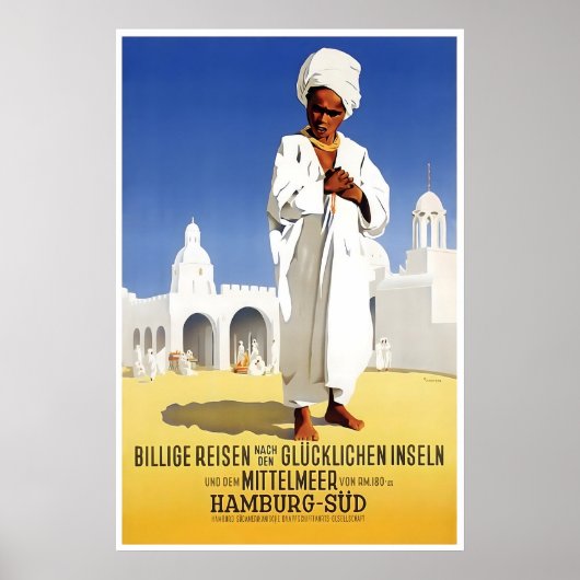 Middellandse Zee Reisposter Midden-Oosterse Kunst Poster (Voorkant)
