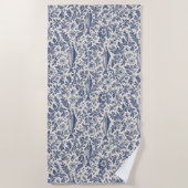 Middellandse Zee Sardine Chinoiserie badhanddoek | (Voorkant)
