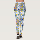 Middellandse Zee,Siciliaanse tegels,citroenen Leggings (Achterkant)
