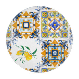 Middellandse Zee,Siciliaanse tegels,citroenen Snijplank