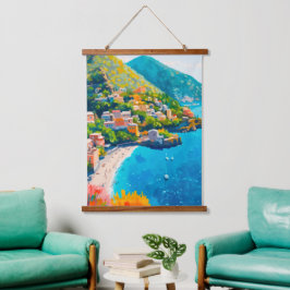 Middellandse Zee Stad Hangend Wandkleed