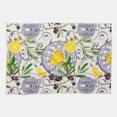 Middellandse Zee,Toscaanse stijl,olijven,patroon Theedoek (Horizontaal)