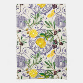 Middellandse Zee,Toscaanse stijl,olijven,patroon Theedoek (Verticaal)