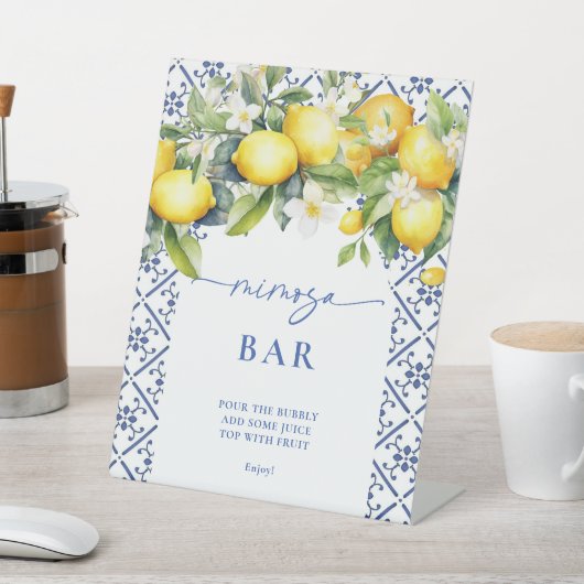 Middellandse Zee-Vrijgezellenfeest Mimosa Bar Reclamebord Met Voetstuk (Insitu)