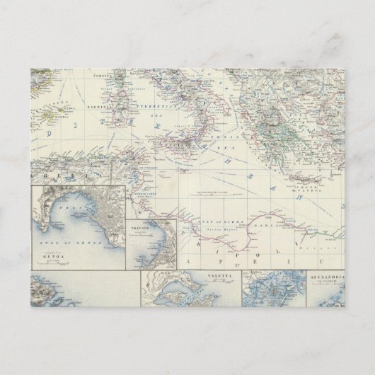 Middellandse-Zeebekken Briefkaart (Voorkant)