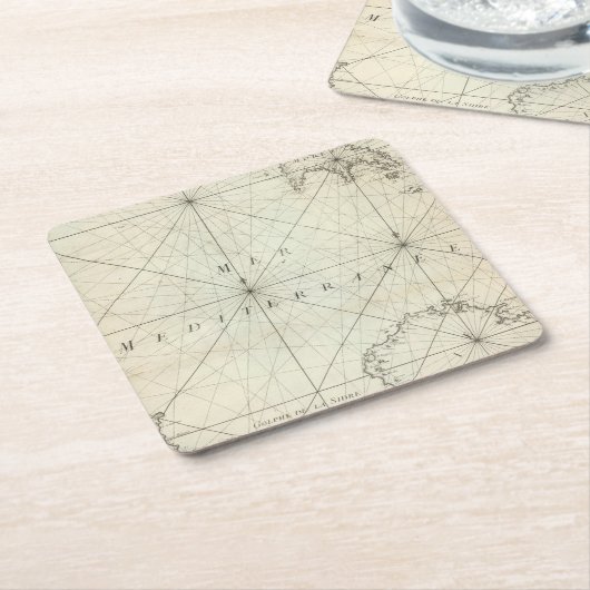 Middellandse-Zeegebied 6 Kartonnen Onderzetters (Schuin)