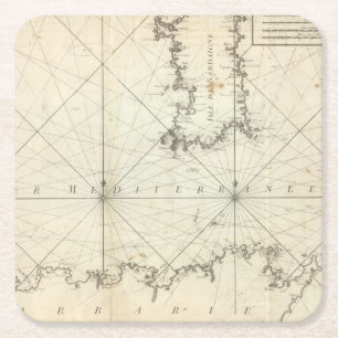Middellandse-Zeegebied Zee 2 Kartonnen Onderzetters