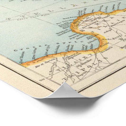 Middellandse-Zeekaart Poster (Hoek)