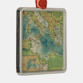 Middellandse-Zeekabels, zwarte-Zeeen, draadloze st Metalen Ornament (Rechts)