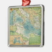 Middellandse-Zeekabels, zwarte-Zeeen, draadloze st Metalen Ornament (Links)