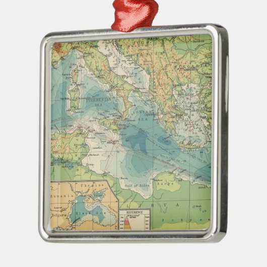 Middellandse-Zeekabels, zwarte-Zeeen, draadloze st Metalen Ornament (Links)