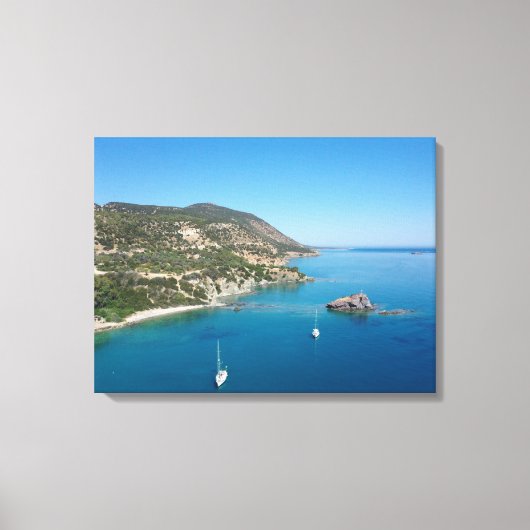 Middellandse Zeekust en jachten, Cyprus Canvas Afdruk (Voorkant)