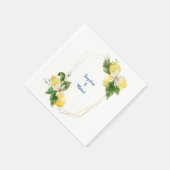 Middellandse-Zeemuizen en kobaltblauwe tekstcockta Servet (Hoek)