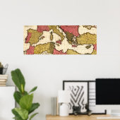 Middellandse ZeePanoramische kaart Poster (Thuiskantoor)