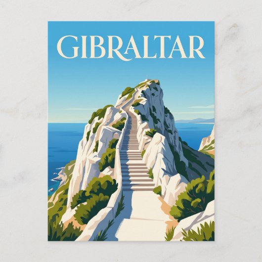 Middellandse Zeetrappen Gibraltar Briefkaart (Voorkant)