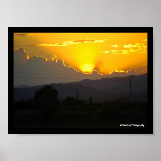 Middellandse Zonsondergang Poster (Voorkant)