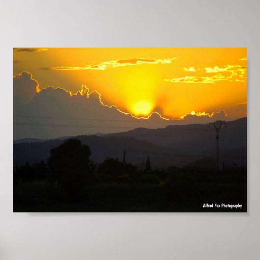 Middellandse Zonsondergang Poster (Voorkant)