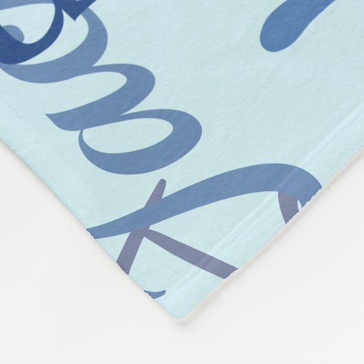 Middellange lengte naam Graffiti Pattern Blue Navy Fleece Deken (Hoek)