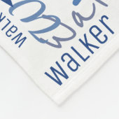 Middellange lengte Namen Patroon Blauw en Wit Baby Fleece Deken (Hoek)