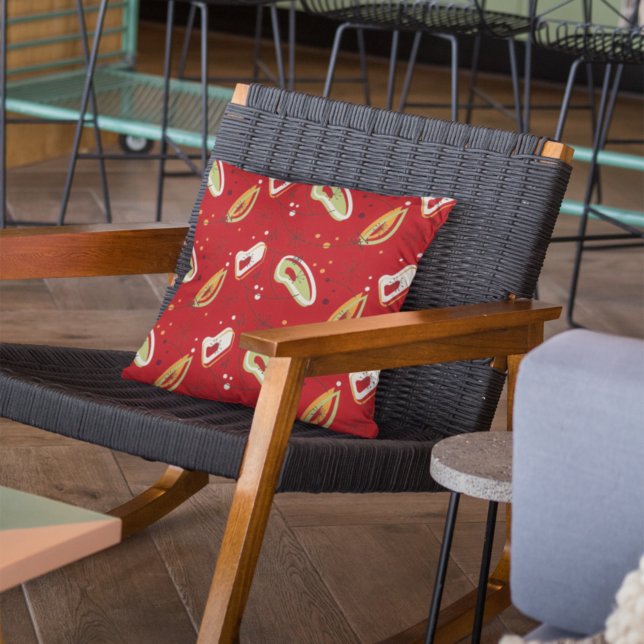 , middelmatig, rood Abstract patroon Buitenkussen (Creator heeft geüpload)