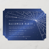 Middelnacht Blue Diamond Spider Web Halloween Part Kaart (Voorkant / Achterkant)
