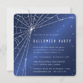 Middelnacht Blue Diamond Spider Web Halloween Part Kaart (Voorkant)