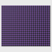 Middelpaars en Zwarte Buffalo Plaid Cadeaupapier (Vlak)