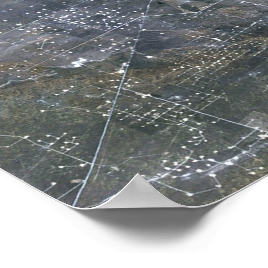 Middelpivot geïrrigeerde velden in Texas, VS Poster (Hoek)