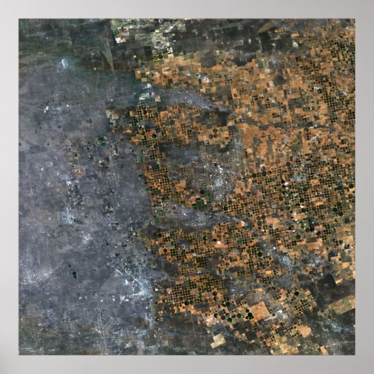 Middelpivot geïrrigeerde velden in Texas, VS Poster (Voorkant)