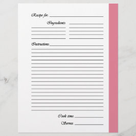 Middelroze, tweezijdige Recipe Pages