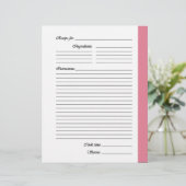 Middelroze, tweezijdige Recipe Pages (Staand voorkant)