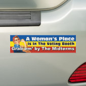 MIDDELS EEN VROUWENPLAATS BUMPERSTICKER (Op auto)